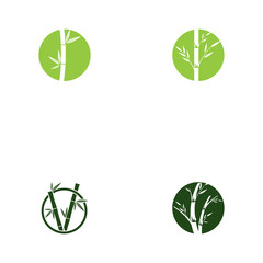 Obraz premium Set Bamboo Logo Template vector icon illustration design