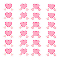 Valentines day hearts isolated on white background. Seamless pattern. Vector illustration. Design element for poster postcard backgrounds