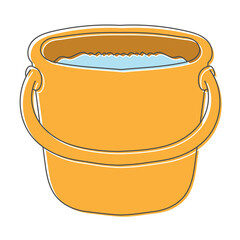 water bucket hand drawn design vector illustration