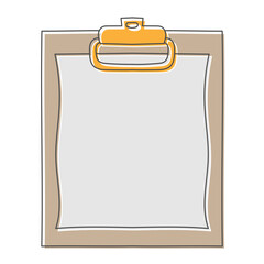 Paper clip board hand drawn design vector illustration