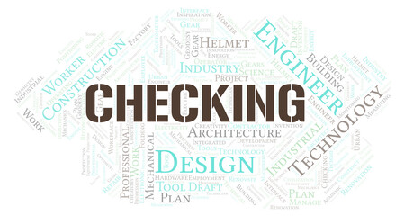 Obraz premium Checking typography word cloud create with the text only