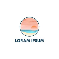 sunset vector design logo