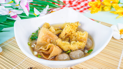 Close Up - Selective Focus - a bowl of 'Cuanki' - Cuanki is original soup from Bandung Indonesia