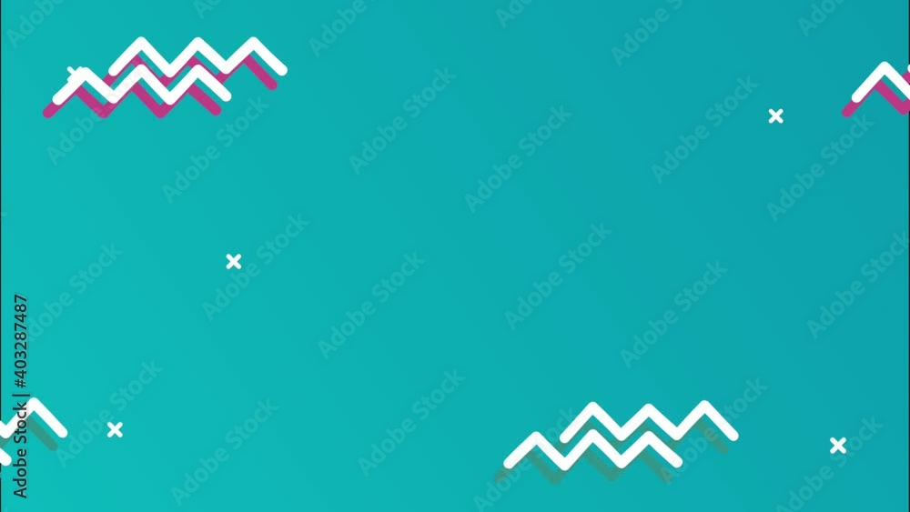 Poster forms and figures memphis retro style in green background