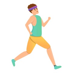 Fototapeta na wymiar Man morning running icon. Cartoon of man morning running vector icon for web design isolated on white background