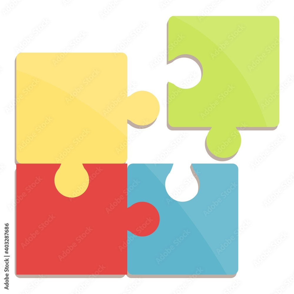Poster problem solving puzzle icon. cartoon of problem solving puzzle vector icon for web design isolated o