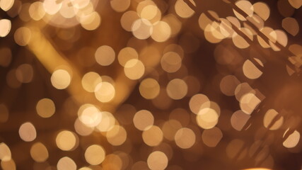 Bokeh of glowing light in the dark. Glittering bright flare luxury lantern light for celebration.