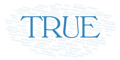 True typography word cloud create with the text only