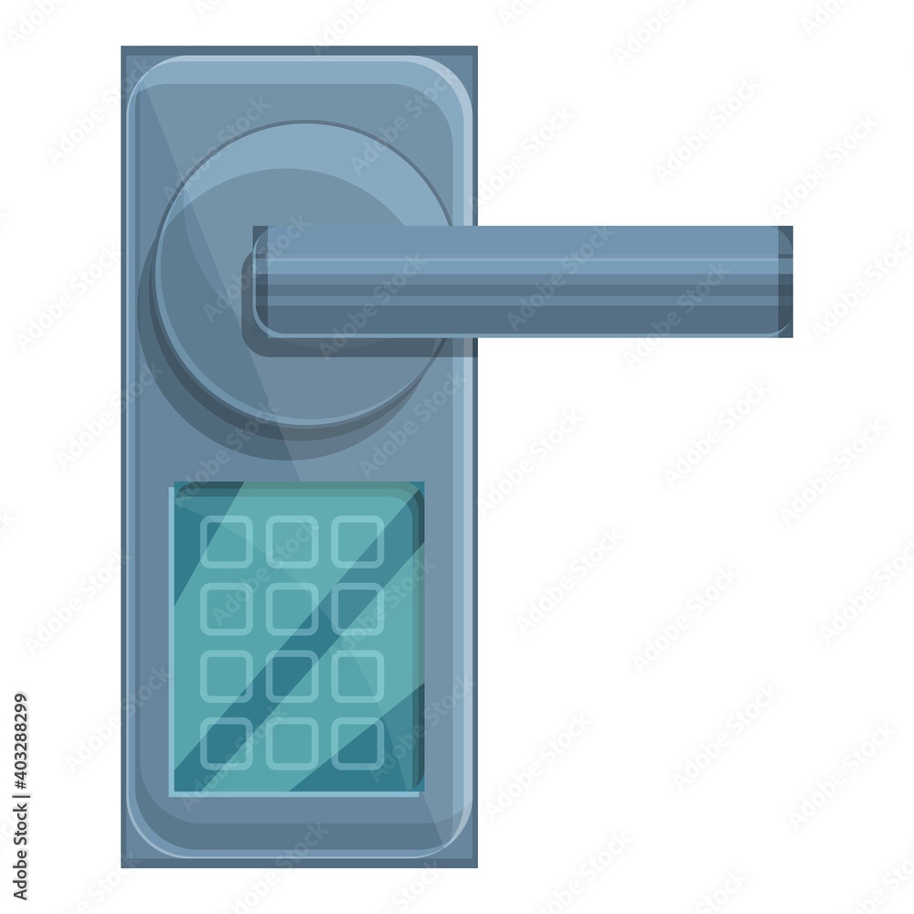 Poster password door handle icon. cartoon of password door handle vector icon for web design isolated on wh