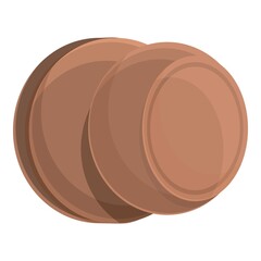 Wood door handle icon. Cartoon of wood door handle vector icon for web design isolated on white background
