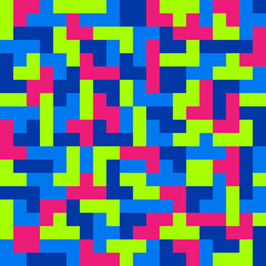 Tetris pattern in flat style, seamless vector