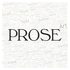 Fototapeta premium Prose typography word cloud create with the text only