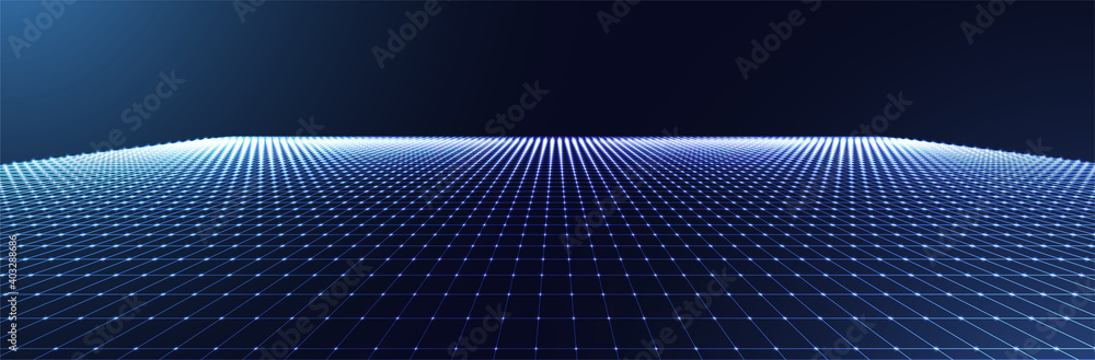 Poster synthwave background. dark retro futuristic backdrop with perspective grid. abstract retrowave templ