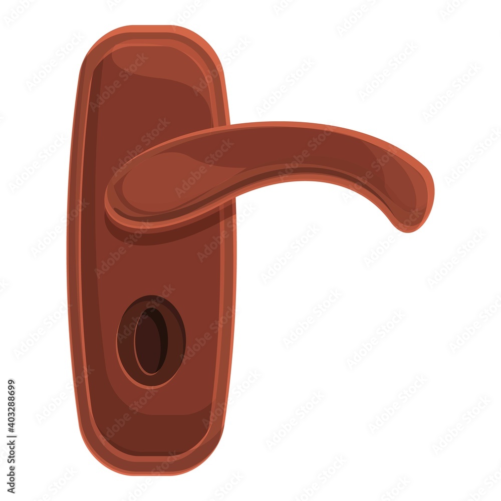 Poster key door handle icon. cartoon of key door handle vector icon for web design isolated on white backgr