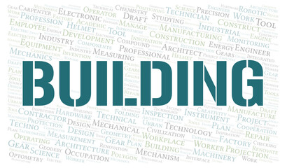 Fototapeta premium Building typography word cloud create with the text only