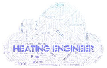 Heating Engineer typography word cloud create with the text only