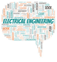 Fototapeta premium Electrical Engineering typography word cloud create with the text only