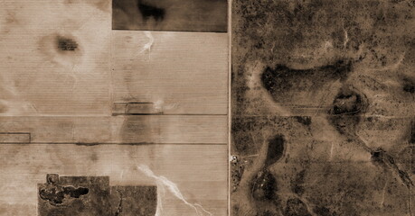 the country's cancer, United States, abstract photography of relief drawings in  fields in the...