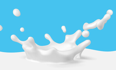 Realistic milk splash illustration vector