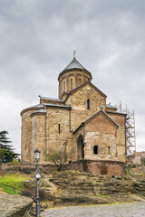 Fototapeta na wymiar Virgin Mary Metekhi church, Tbilisi, Georgia