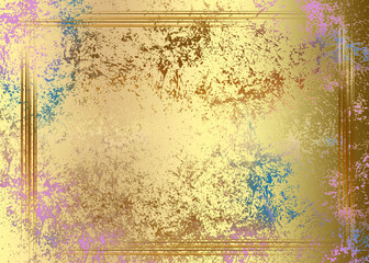 Obraz premium Golden abstract decorative paper texture background for artwork - Illustration 
