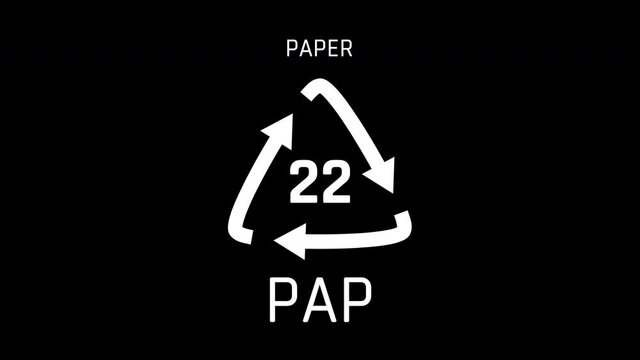 Paper or Number 22 Recycle Symbol Animation Seamless Loop