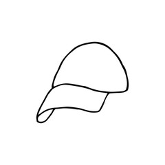 Doodle Cap. hand drawn of a Cap isolated on a white background. Vector illustration sticker, icon, design element