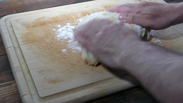 Close up from kneading dough