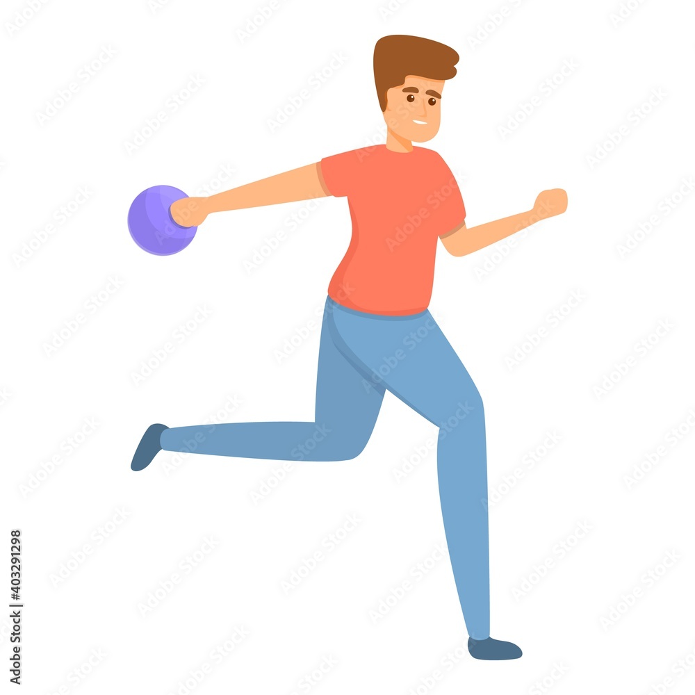 Poster active playing bowling icon. cartoon of active playing bowling vector icon for web design isolated o