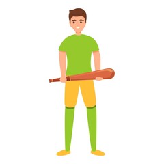 Fototapeta premium Baseball player bat icon. Cartoon of baseball player bat vector icon for web design isolated on white background