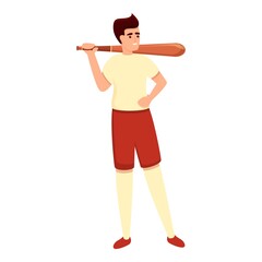 American baseball player icon. Cartoon of american baseball player vector icon for web design isolated on white background