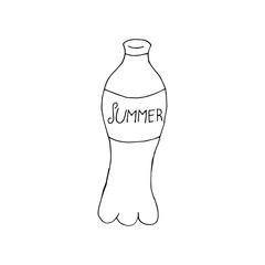 bottle summer vector doodle. hand drawn of a kite isolated on a white background. Vector illustration sticker, icon, design element