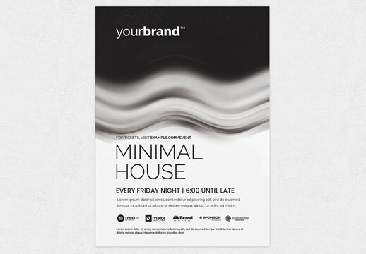 Black & White Nightclub Party Flyer with Underground Style