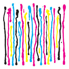 Flowing Paint, CMYK colors. 
Colorful background with dripping cmyk paint. Concept for presenting of color printing. Vector available