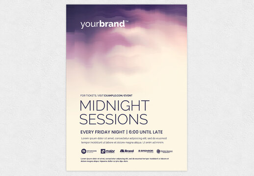 Simple Nightclub Party Flyer with Abstract Texture
