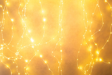 background texture. photo without focus, bokeh from lights of garlands