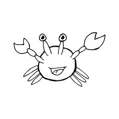 Fototapeta premium Doodle crab. hand drawn of a crab isolated on a white background. Vector illustration sticker, icon, design element