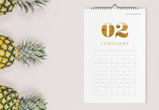 Elegant 2021 Wall Calendar Layout