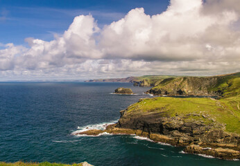 Fototapeta na wymiar The Cornish Coast looking north from Tintagel