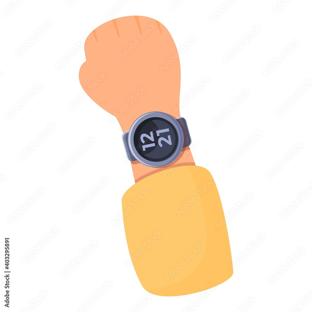 Poster student smartwatch icon. cartoon of student smartwatch vector icon for web design isolated on white 