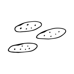 Doodle stone. hand drawn of a stone isolated on a white background. Vector illustration sticker, icon, design element