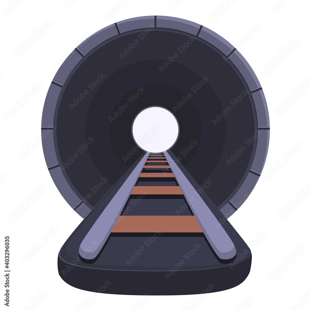 Poster tunnel railway icon. cartoon of tunnel railway vector icon for web design isolated on white backgrou