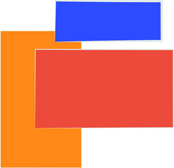 Abstract vector background with red, orange and blue rectangles on white background