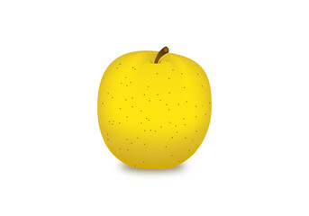 Manzana Golden madura sobre fondo blanco