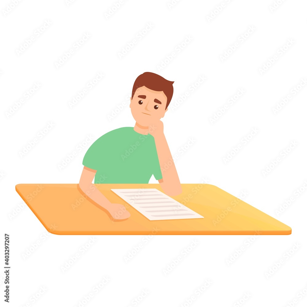 Poster school test progress icon. cartoon of school test progress vector icon for web design isolated on wh