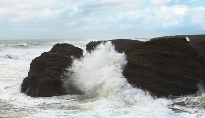 Cyclone Bella at Cathedrals Beach in Galician Coast