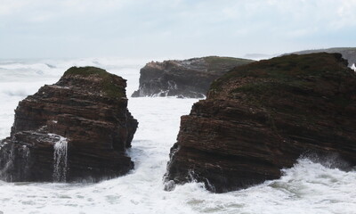 Cyclone Bella at Cathedrals Beach in Galician Coast