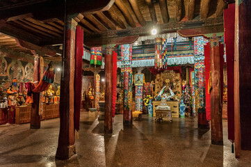 Interior of the Mindroling Monastery, Zhanang County, Shannan Prefecture, Tibet Autonomous Region, China - Asia