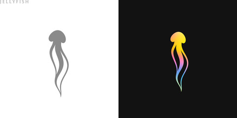 Fluorescent Jellyfish. Vibrant color © Aleksei_7799