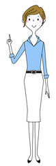 指をさすビジネスウーマン